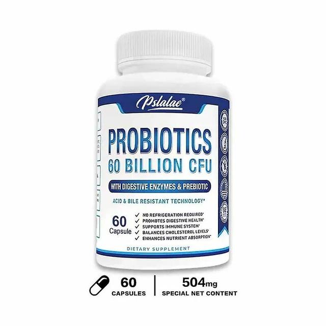 Visgaler Premium Probiotic Capsules 60 Billion Cfu - Contains Prebiotics And Digestive Enzymes To Promote Gastric Digestion 60 Capsules on Productcaster.