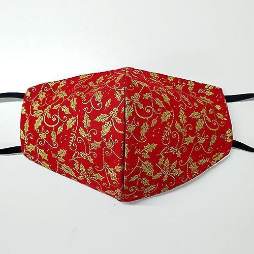 Giftscircle Fancy Cloth Face Mask Holly Red & Gold, 1 Each (Pack of 1) on Productcaster.