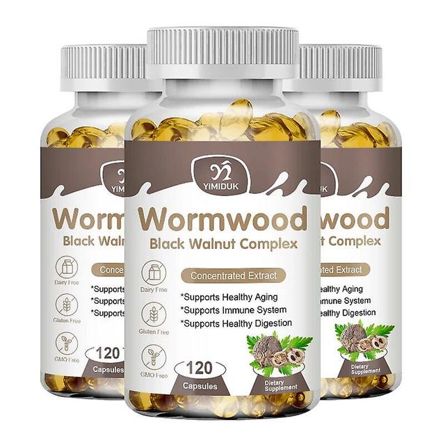 Eccpp Wormwood Black Walnut Complex Extract Capsules Supports Immune System Healthy Digestion Healthy Aging 3 Bottles 60 pcs on Productcaster.