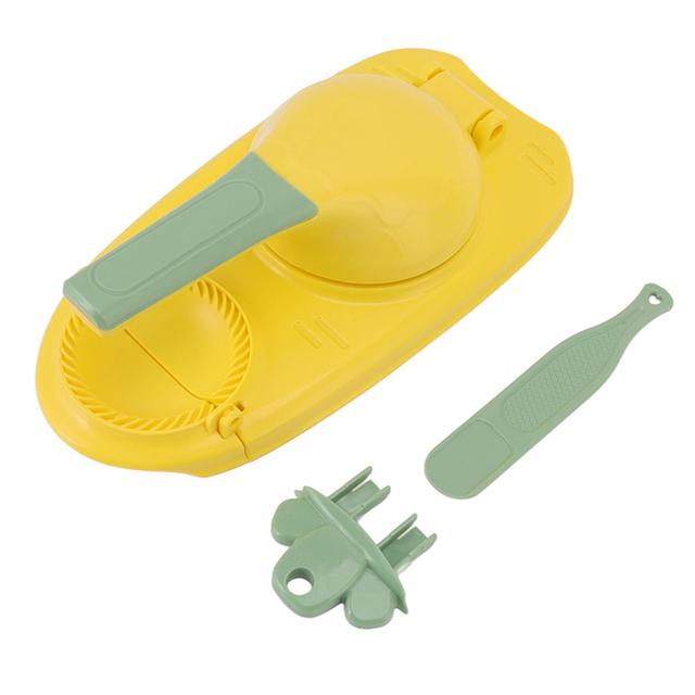 2 in 1 Dumpling Maker Easy to Use Time Saving Dumpling Skin Wrapper Mould for Home Restaurant Yellow on Productcaster.