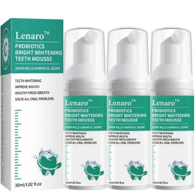 3pcs Lenaro Probiotics Bright Whitening Teeth Mousse Lenaro Oral Repair Mousse on Productcaster.