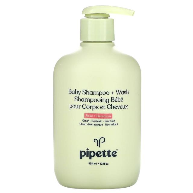 Pipette Pipett, Baby Shampoo + Tvätt, Ros + Geranium, 12 fl oz (354 ml) on Productcaster.