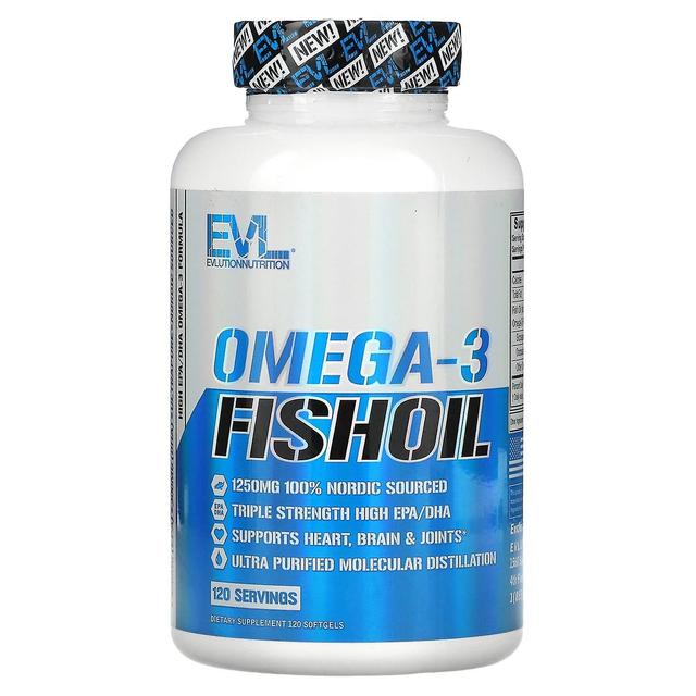 EVLution Nutrition, Omega-3 fiskeolie, 120 Softgels on Productcaster.