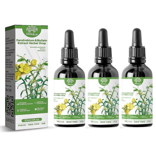 Aoui 3pcs Dendrobium Mullein Extract - Puissant Lung Cleanse Goutte à base de plantes respiratoires on Productcaster.