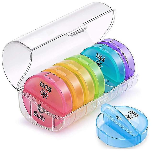 Pill Organizer, Large Capacity 7 Days Pill Box For Pills/vitamins/fish Oil/supplements on Productcaster.