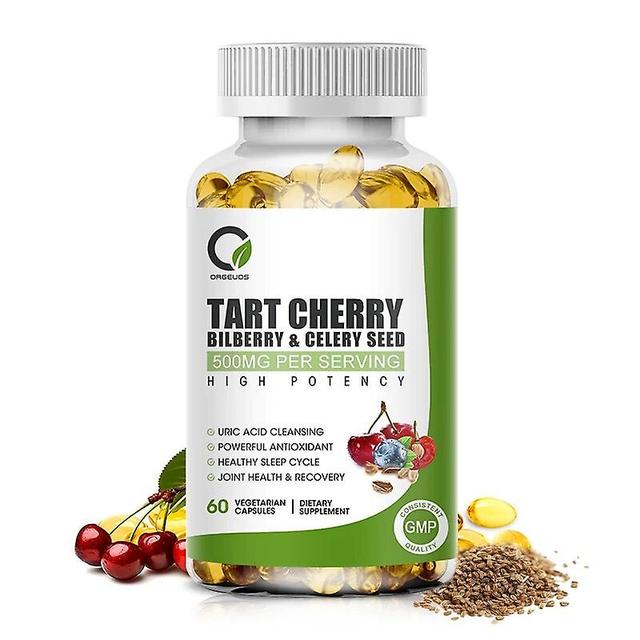 Tart Cherry Capsules with blueberries & Celery Seed 1200mg Premium Uric Acid Cleanse for Joint Support & Muscle RecoveryTIB TIB . 60pcs on Productcaster.