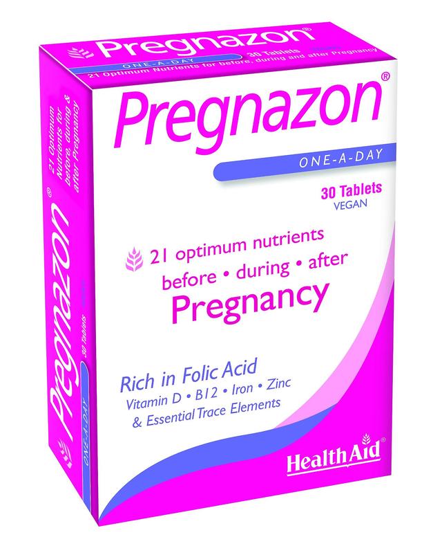 Health Aid Pregnazon (Foolihappo, Vit B6, Vit B12, Rauta ++) - Läpipainopakkaus, 30 Tablettia on Productcaster.