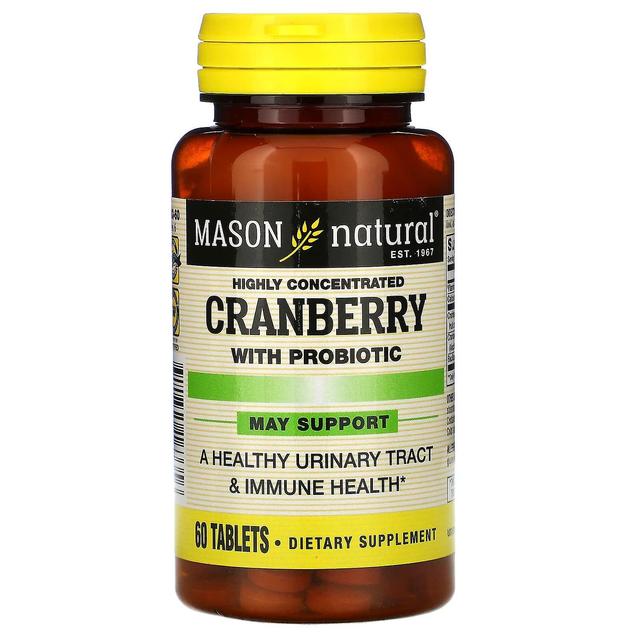 Mason Natural, Cranberry with Probiotic, Highly Concentrated, 60 Tablets on Productcaster.