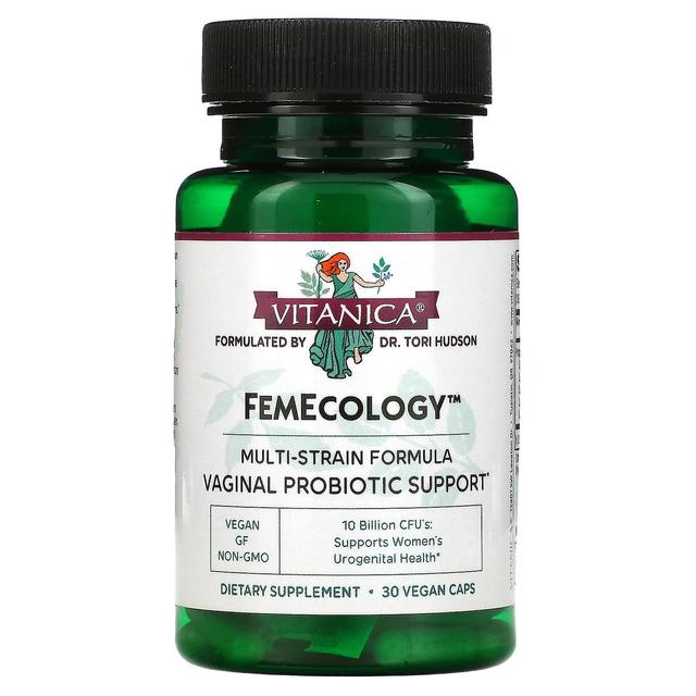 Vitanica, FemEcology, Vaginal Probiotic Support, 10 Billion CFU, 30 Vegan Caps on Productcaster.