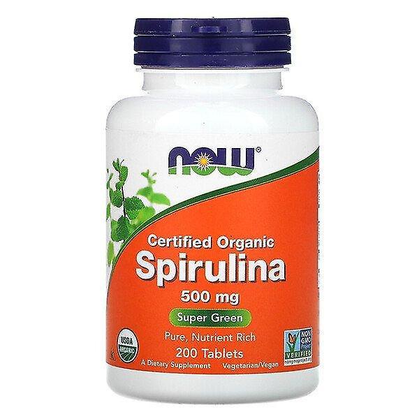 NOW Foods Nu Foods, Certified Organic Spirulina, 500 mg, 200 Tabletter on Productcaster.