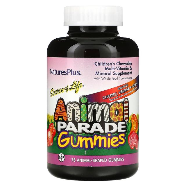 Nature's Plus NaturesPlus, Fonte di vita, Animal Parade Gummies, Masticabili per bambini, Aromi naturali assortiti, 7 on Productcaster.