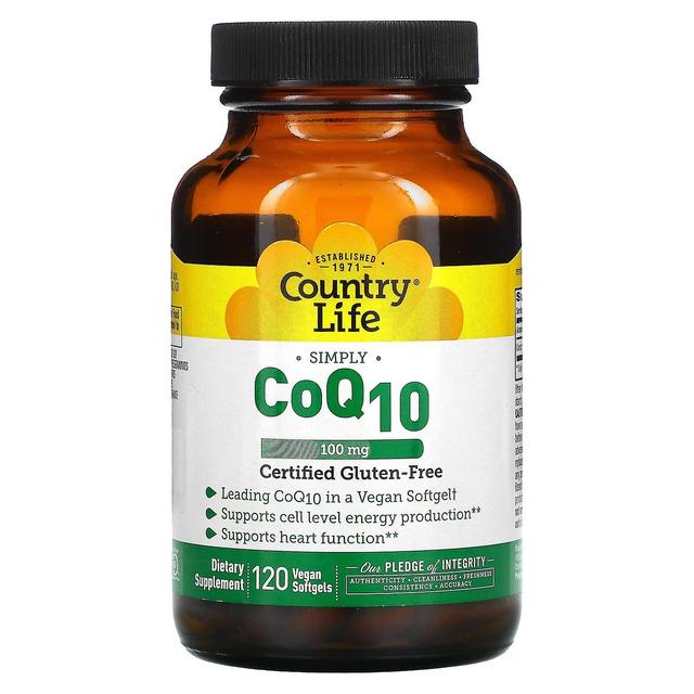 Country Life Livet på landet, CoQ10, 100 mg, 120 Vegan Softgels on Productcaster.