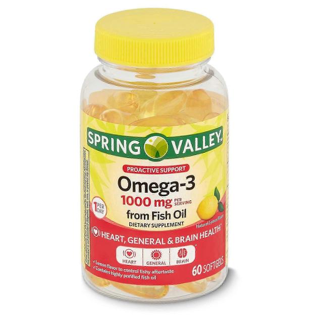 Spring valley proactive support omega-3, 1000 mg, softgels, 60 ea on Productcaster.