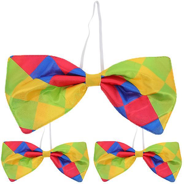 3pcs Bowknot Clown Bow Ties Masquerade Performance Halloween Clown Costume Props Assorted Color 27X13cm on Productcaster.