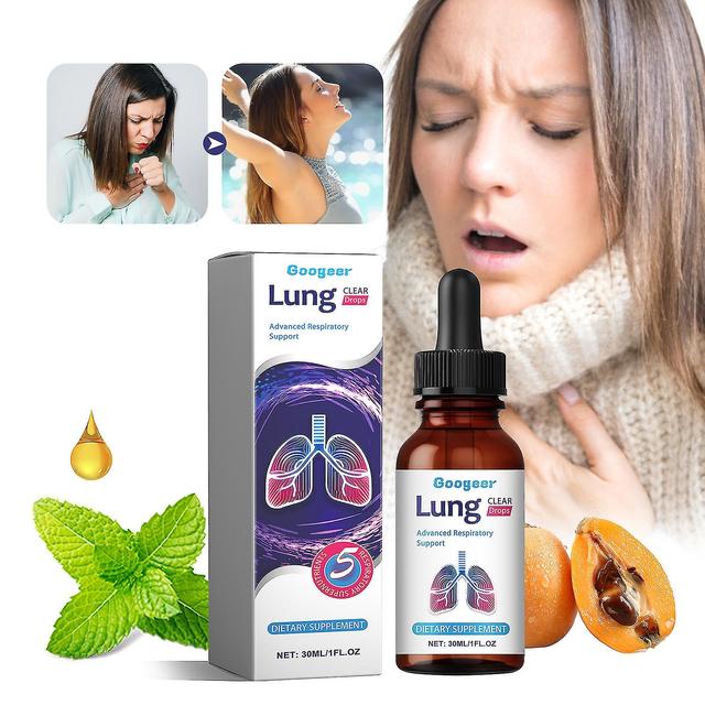 Lung Clear Pro Drops-Natural Respiratory Blend with Mullein, Cordyceps, and Ginger - Deep Breathing, Eases Mucus, and Supports Asthma Hk 1 Pcs on Productcaster.