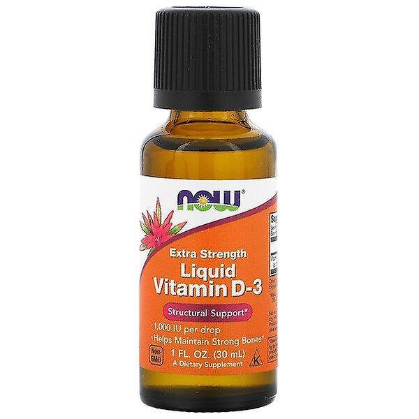 NOW Foods Ora Alimenti, Vitamina Liquida D-3, Forza Extra, 1.000 IU, 1 fl oz (30 ml) on Productcaster.