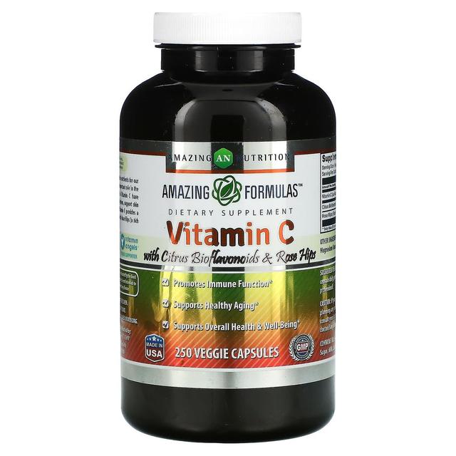 amazing nutrition Fantastisk ernæring, C-vitamin med citrus bioflavonoider & hyben, 250 veggie kapsler on Productcaster.