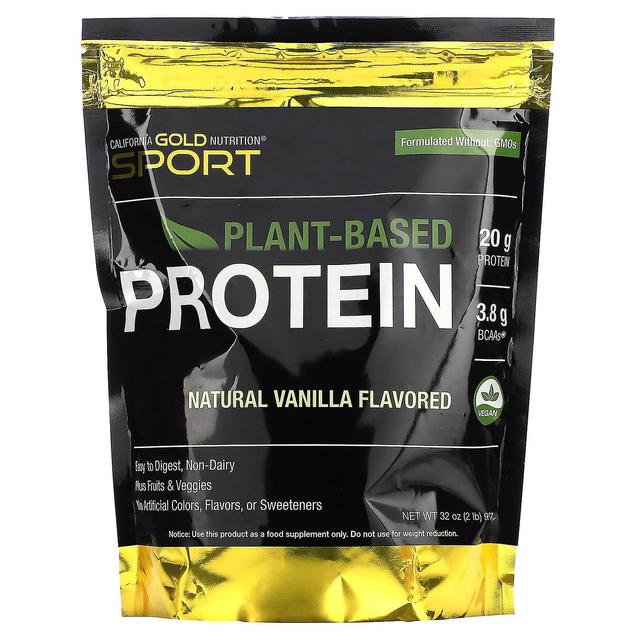 California Gold Nutrition, SPORT - Vegansk protein vanilje, 2 lbs pose on Productcaster.