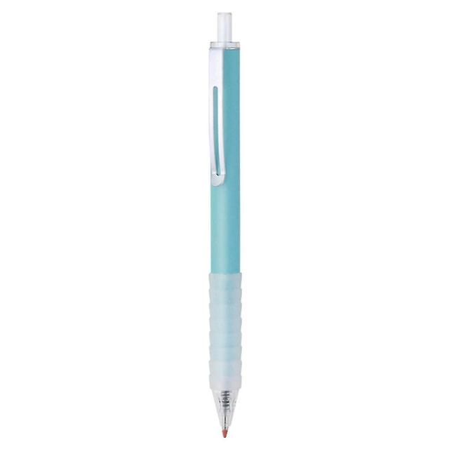 Scacv 1pc/6pcs Press Gel Pen With Metal Pen Clip Simple Design Stationery Pen For School Office Blue on Productcaster.