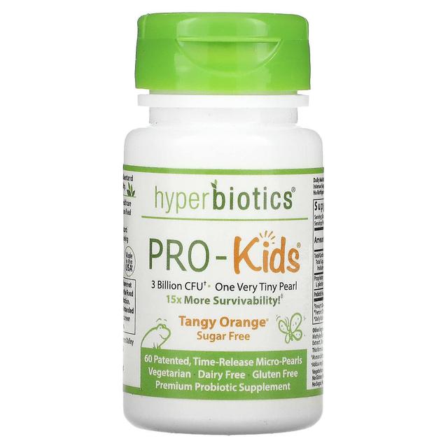 Hyperbiotics Hiperbióticos, PRO-Kids, Sem Açúcar, Laranja Picante, 3 Bilhões de UFC, 60 Micro-Pérolas on Productcaster.