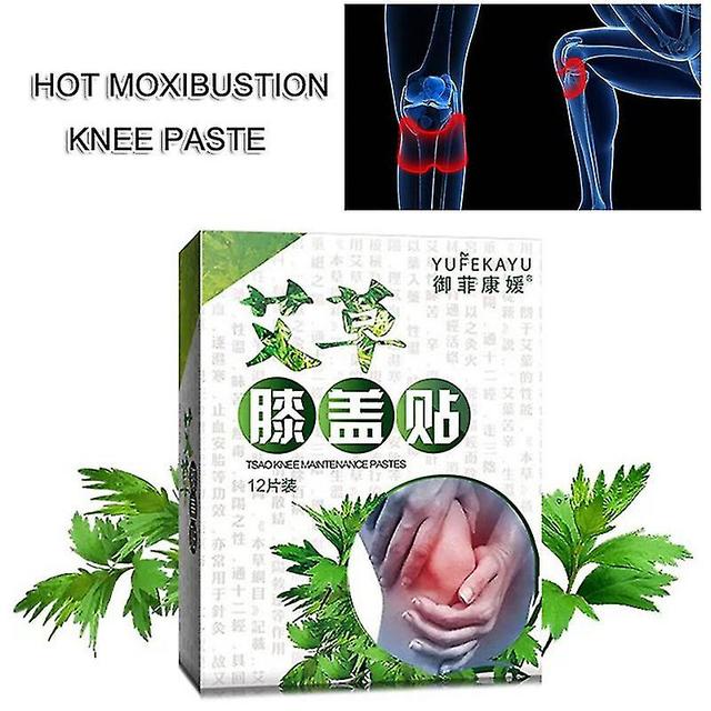 12pcs Knee Pads Wormwood Extract Health Care Detox Moxibustion Relax Patch on Productcaster.