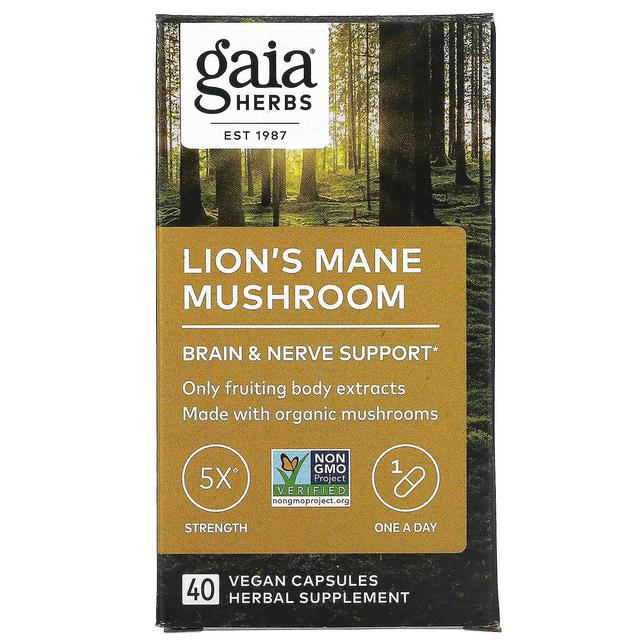 Gaia Herbs Gaia örter, lejonman svamp, 40 veganska kapslar on Productcaster.