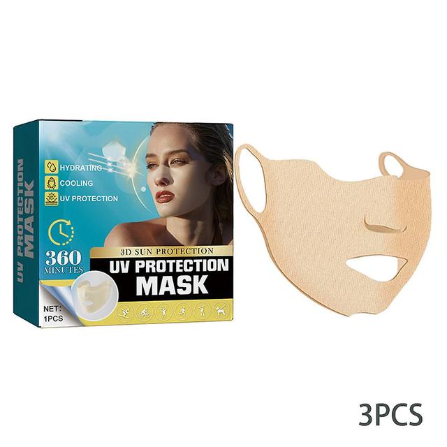 Uv Protective Mask For Outdoor Moisturizing Hydrating Sun Face Patch 3d Sun Protection Face Mask 3pc on Productcaster.