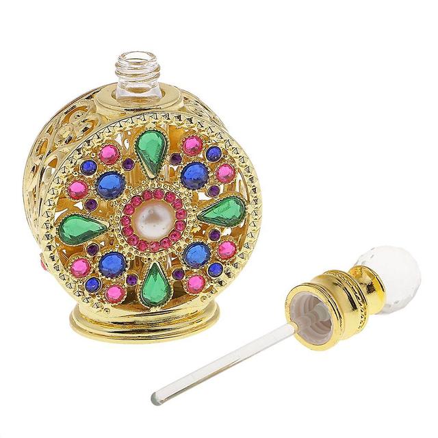 10ml Vintage Glass Empty Perfume Spray Bottle Atomizer Refillable Gold on Productcaster.