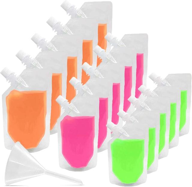 Xqday 15 Pack Drink Pouches For Festivals - Reusable Alcohol And Juice Flasks on Productcaster.