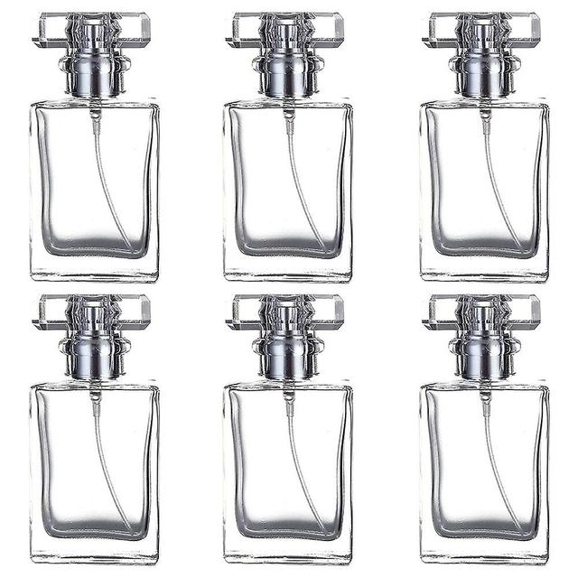 Shenmo 6 Pack 30ml/1oz Refillable Clear Perfume Bottles, Portable Square Empty Glass Perfume Atomizer Bottle With Spray Applicator, 4 Types Free Pe... on Productcaster.