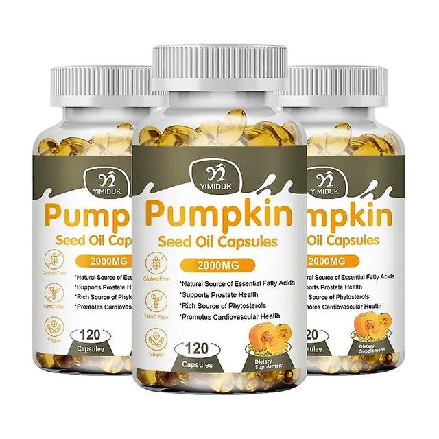 Visgaler Pumpkin Seed Oil 1000mg 100 Softgels For Prostate Health Cancer Prevention Antioxidant 3 Bottles 120 pcs on Productcaster.