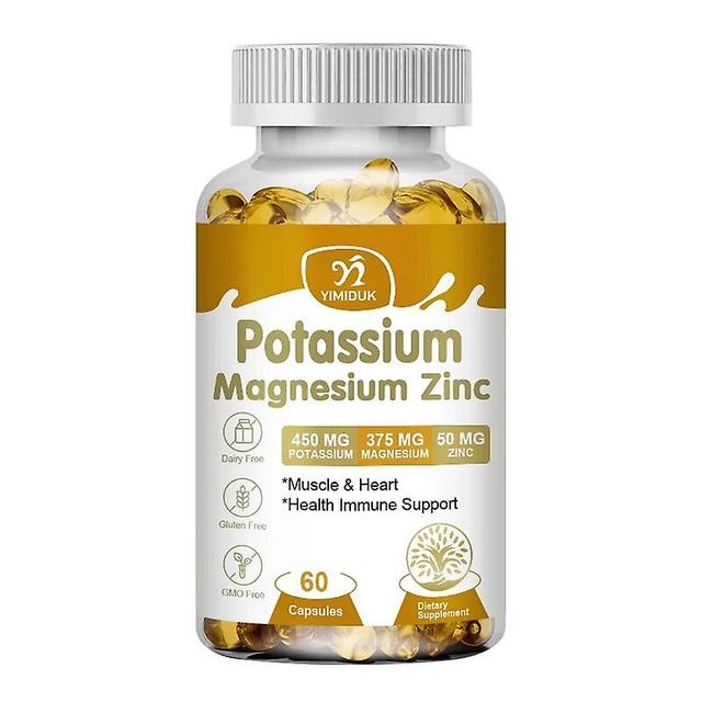 Eccpp Magnesium Potassium Zinc Capsule Regulate Blood Pressure Muscle Contractions Nervous System Function Quality Sleep 1 Bottles 120PCS on Productcaster.