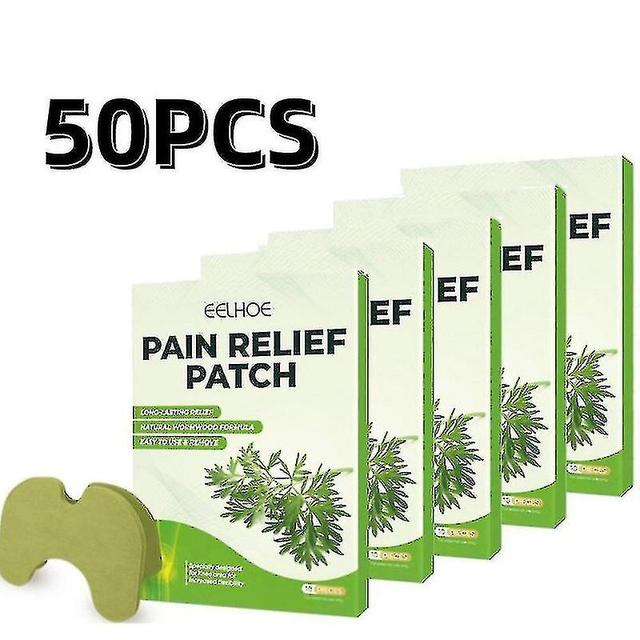 50pcs absinto joelho adesivo gesso - alívio natural da dor para cartilagem, auto-aquecimento patch herbal on Productcaster.