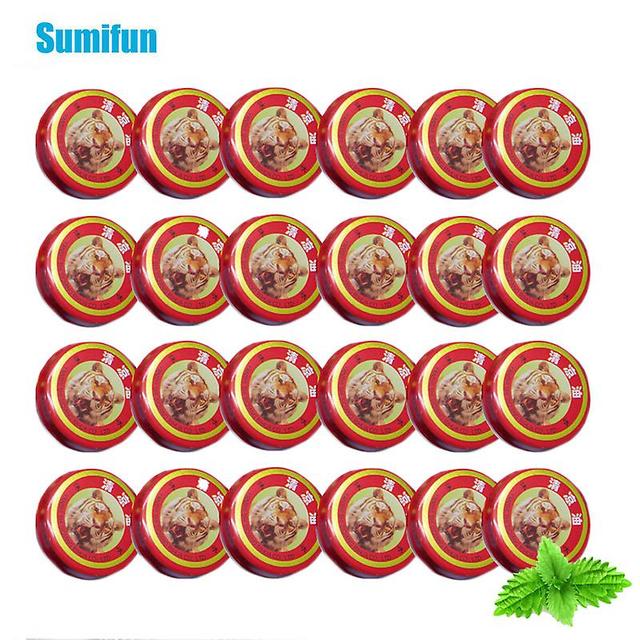 Qian 20-60pcs Red Tiger Balm Cooling Oil 100% Mint Cream Treat Dizziness Headache Cold Ointment Mosquito Bites Anti-itching Plaster 30 pcs on Productcaster.