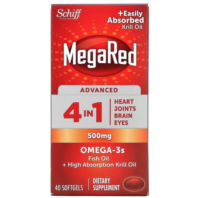 Schiff, MegaRed, Avanceret 4 I 1 Omega-3s, 500 mg, 40 Softgels on Productcaster.