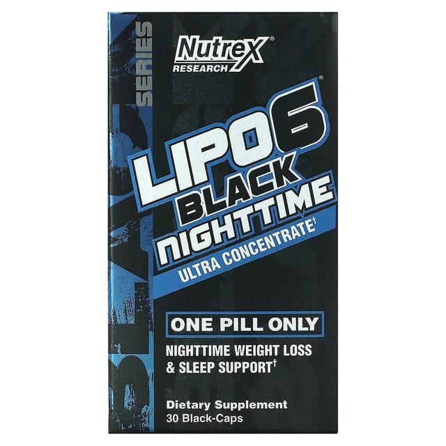 Nutrex Research, LIPO-6 Black Nighttime, Ultra Concentrate, 30 Black-Caps on Productcaster.