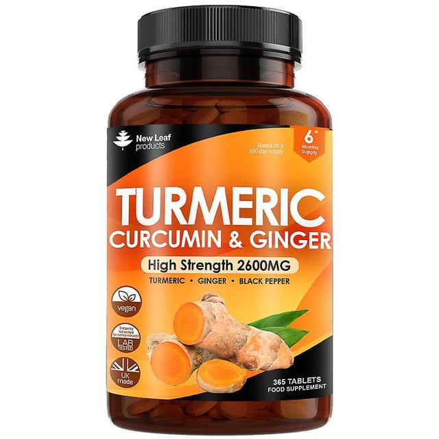 New Leaf Turmeric supplements ginger & black pepper turmeric tablets 95% curcumin (6 months supply) on Productcaster.