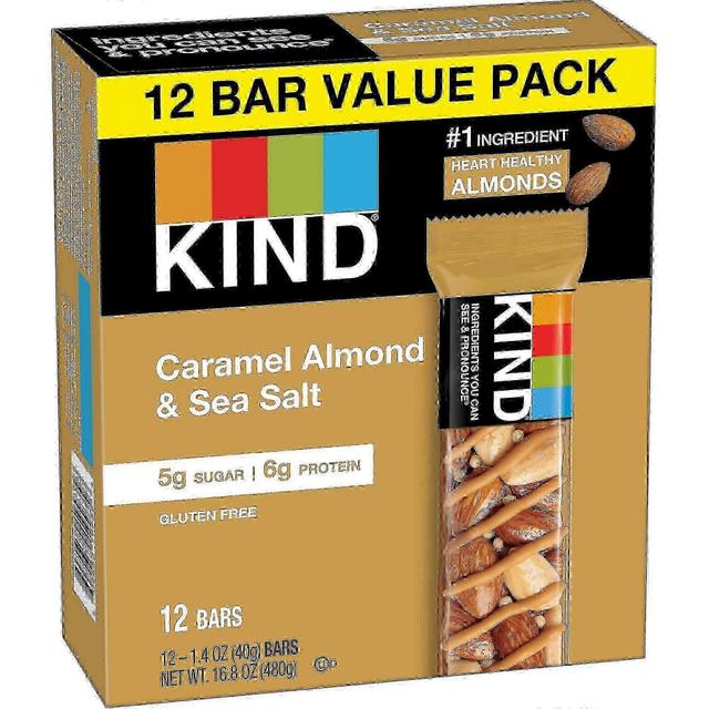 Kind caramel almond & sea salt bars gluten free energy bars, 12 ea on Productcaster.