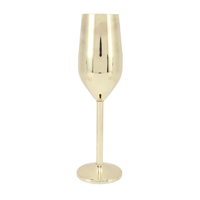 Wine Goblet Stainless Steel Beautiful Elegant Metal Champagne Goblet for Dinners Parties Gold on Productcaster.