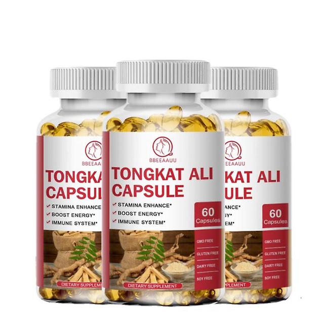 Visgaler Tongkat Ali Capsule For Men Health Boosts Energy Levels Supports Stamina Promote Muscle Growth Fertility Function 3bottle x60pcs on Productcaster.