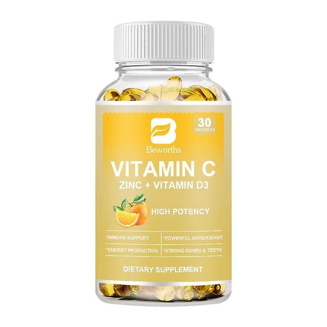 Tib Vitamin C Plus Zinc & Vitamin D3 Strong Antioxidant Collagen Booster For Immune System And Skin Health Supplements Tib 30 pcs on Productcaster.