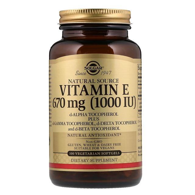 Solgar, Vitamina E di origine naturale, 670 mcg (1.000 IU), 100 Softgel vegetariani on Productcaster.