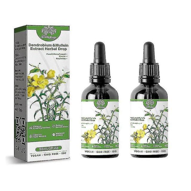 Chicoque 2pcs Dendrobium Mullein Extract Powerful Lung Respiratory Cleanse Drops 30ml on Productcaster.