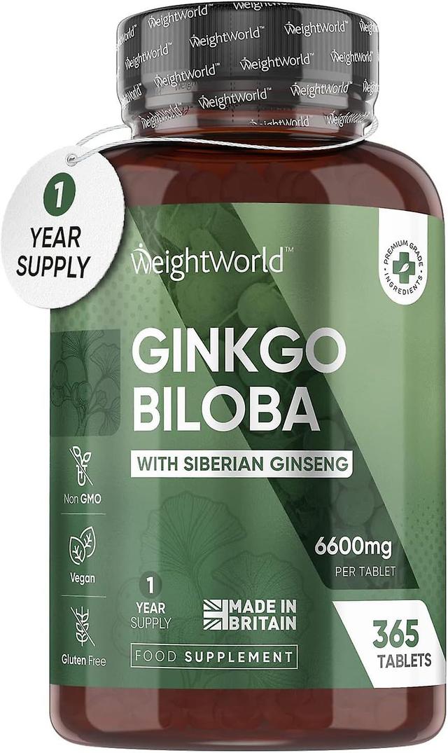 WeightWorld Ginkgo Biloba 6000mg & Ginseng 600mg per Tablet - 365 High Strength on Productcaster.