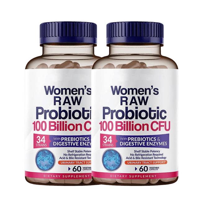 Women's Health Probiotic Capsules With Prebiotics And Digestive Enzymes (60 Capsules, 100 Billion Cfu, 34 Strains) 2PCS on Productcaster.