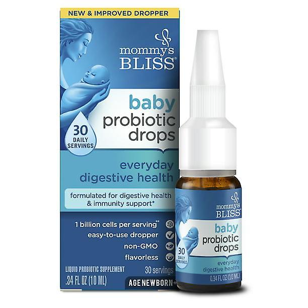 Mommy's Bliss Gotas probióticas de felicidade da mamãe, uso cotidiano, recém-nascido+, .34 fl oz on Productcaster.