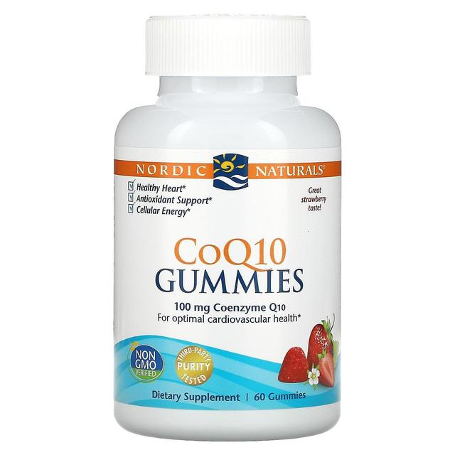 Nordic Naturals, CoQ10 Gummies, Strawberry, 100 mg, 60 Gummies on Productcaster.