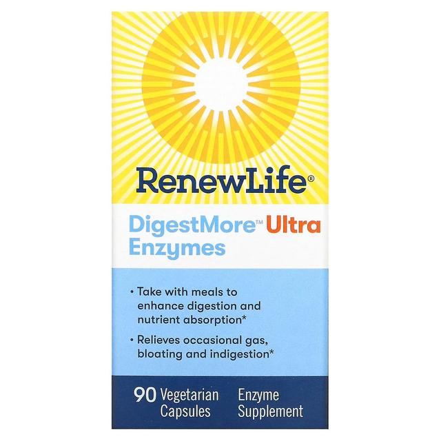 Renew Life, DigestMore Ultra Enzymes, 90 Vegetarian Capsules on Productcaster.