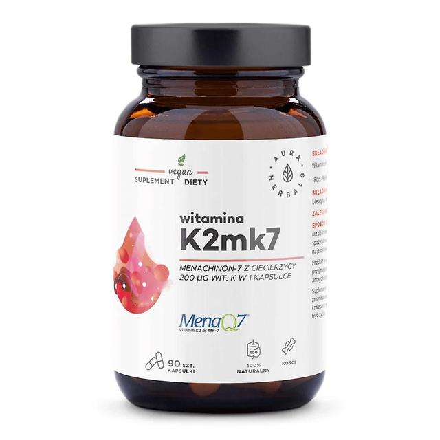 Compléments alimentaires Aura Herbals Witamina K2 Mk7 200 Mcg (90 gélules) 8303 on Productcaster.