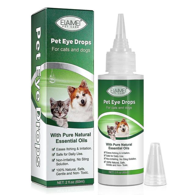 Gotas para los ojos para la conjuntivitis de mascotas Conjuntivitis Hinchazón roja Antiinflamatorio Bactericida Limpiador para el cuidado de los ojos on Productcaster.